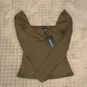 Pretty Little Thing long sleeve ribbed shirt
